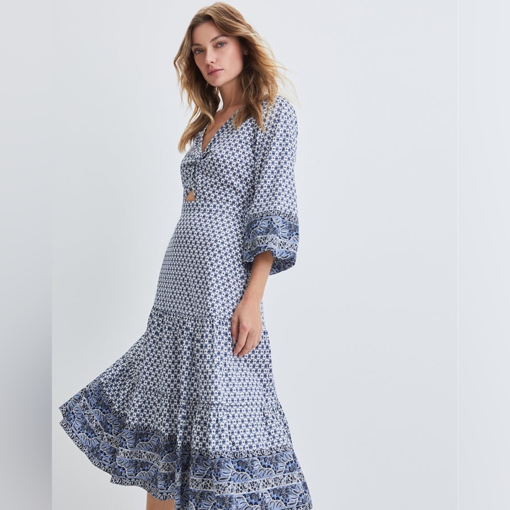 NWT Veronica Beard Dinia Printed Midi Dress Size 8